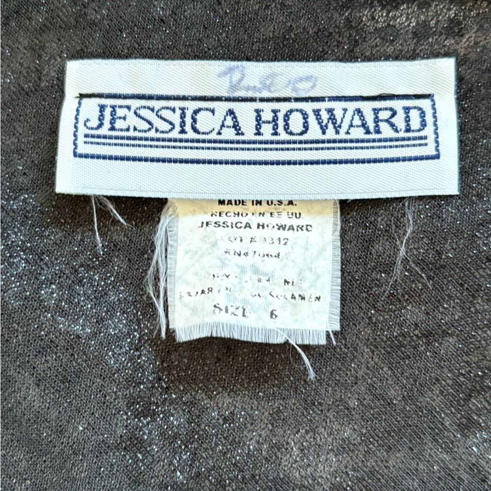 Vintage Jessica Howard Floral Black and White Sleeveless Scoop Neck Sequin Top - Picture 9 of 9